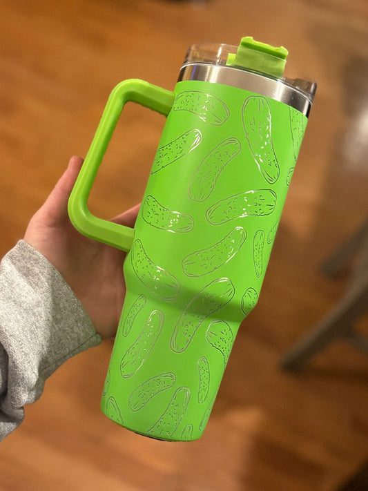 40oz Engraved Pickle Tumbler